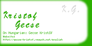 kristof gecse business card